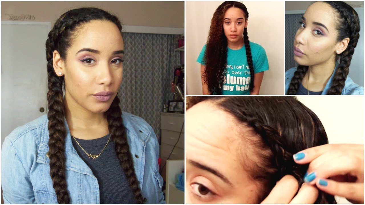 HACK How To Braid Long Thick Curly Hair YouTube