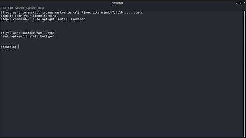 how to install typing learning tool in kali linux like window 7,8,10 ....etc