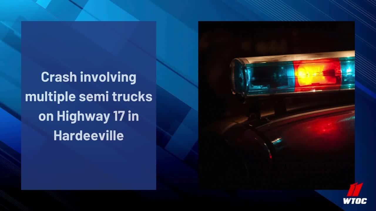 Crash involving multiple semi trucks on Highway 17 in Hardeeville - YouTube