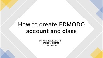 PROCEDURE TO CREATE EDMODO ACCOUNT AND ITS FUNCTION