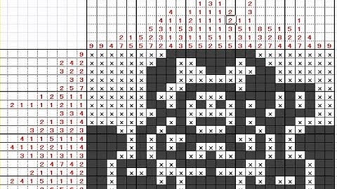 Picross（Logic puzzle）playing with Excel sheet No27