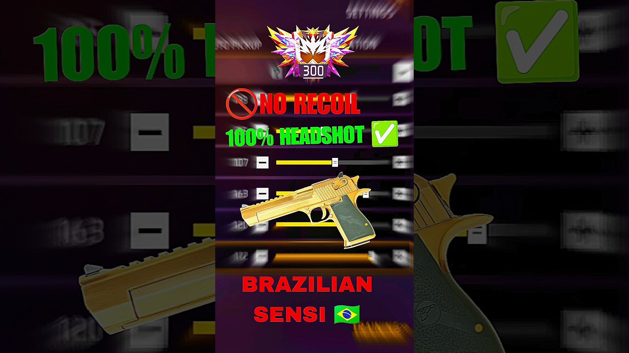 Desert Brazilian sensi 🇧🇷⚡ Best Sensitivity Settings ⚙️| Sensitivity + Hud Settings Free Fire