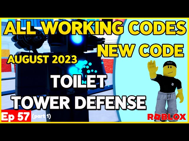 🚽NEW WORKING CODE for TOILET TOWER DEFENSE Roblox in August 2023 🚽 Ep 57  part 1🚽 Codes for Roblox TV 