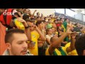 Torcida do Brasil canta música pedindo respeito