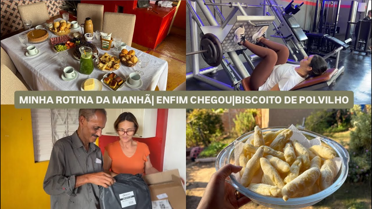 Enfim chegou| rotina da manhã | leg day| almoço do dia| biscoito de polvilho e + | LAÍS VELOSO