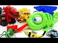An angry chameleon eats everything go dinotrux lets stop him  toymart tv