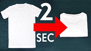 Fold A T-SHIRT In 2 Seconds | 4 Ways To Fold A T-Shirt FAST