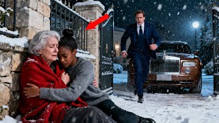 A Billionaire Is Shocked to See His Mother Leaning on a Homeless Girl, He Rushes Over and Freezes