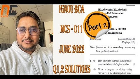 MCS-011 Part 2 | JUNE-2022 Solutions(Hindi) | BCA | IGNOU #MCS011 #ignou_question_paper #ignouexams