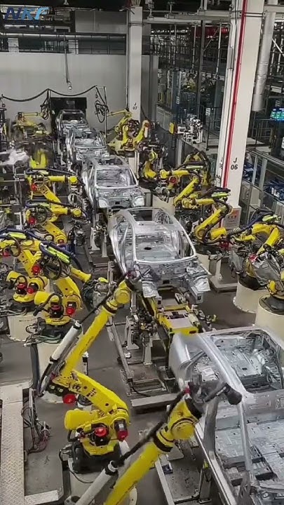 Fanuc Robot are in the Automated Welding Production Line of Automotive - Fanuc Corporation Samsung Production Line