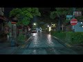 Rain walk rainy night streets in jeonju city