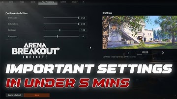 Important Settings in 5 mins | Arena Breakout Infinite