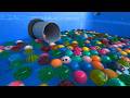 1000-Piece Water Marble Run: Sounds of Water + Beautiful Watermelon-Patterned Super Ball ASMR Tunnel
