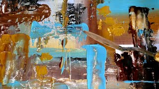 Palette Knife abstract painting techniques Acrylic Painting Texture painting / Абстракция мастихином