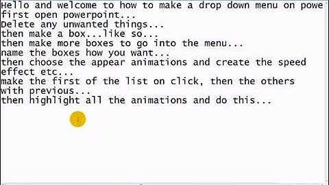 Drop Down Menu On PowerPoint