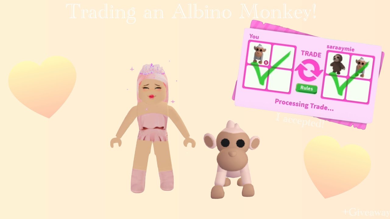 Trading An Albino Monkey Adopt Me Roblox YouTube