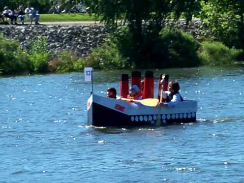 cardboard boat regatta 2010 titanic - youtube