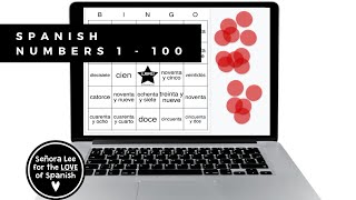 Spanish Numbers 1 100 Digital Bingo Game for Google Slides