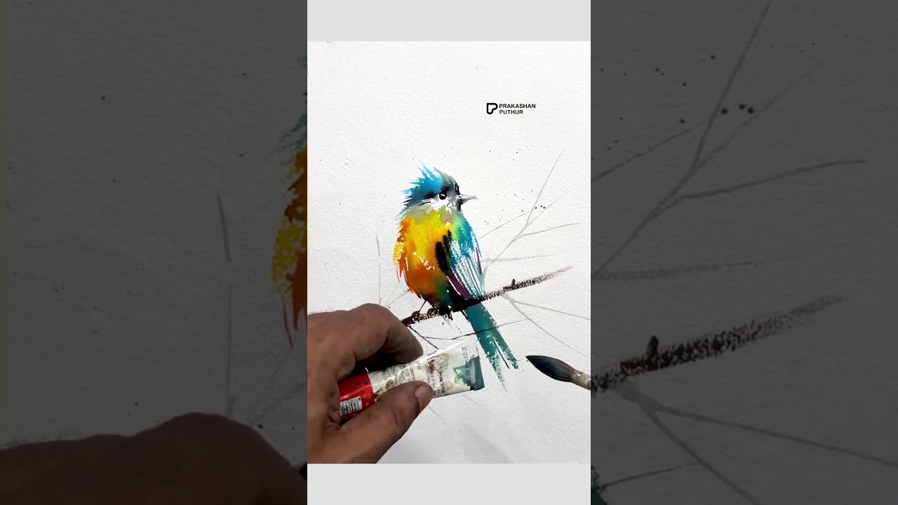 Quick & Easy Colorful Bird Watercolor Tutorial 🐦 | Beginner Friendly Painting Demo