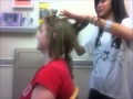 Doing Jenn's hair :o SWOOPY BANGS!