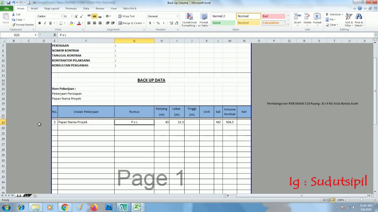 Tutorial Dasar Menghitung/Membuat RAB Gedung (Belajar Gratis) + Sofcopy