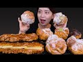 🍑Fruit Cream puff-과일이랑 슈크림이면 말다함😋일단보세요🥰[Peach, Strawberry, Chocolate pie choux] Mukbang😆