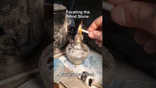 Faceting the Mind Stone! #garnet #fluorescent #gemstone #gemcutting #gems #lapidary #process #yellow