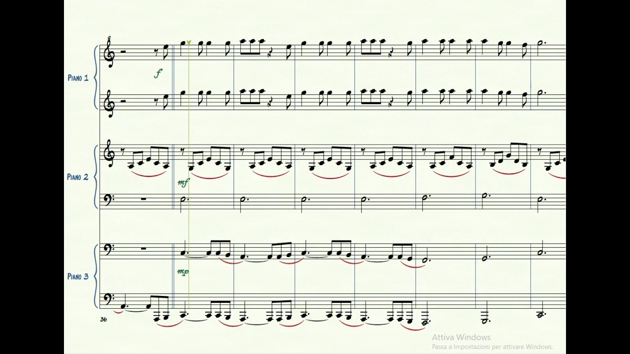 Hallelujah Arrangiamento Per Tre Pianoforti Spartito Gratuito Youtube
