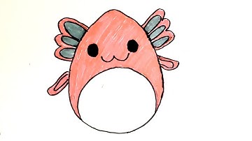 How to draw Archie Axolotl squishmallow|easy drawing for kid| squishmallows ‎@ToddlerArtActivities