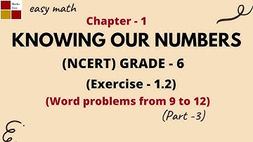 Knowing Our Numbers||NCERT||6th Grade||Ch-1|| Ex 1.2||word problems 9-12||@Jayasreemaths