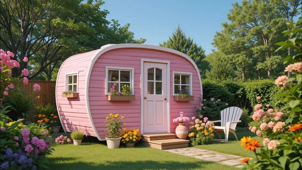 Розовый мини-домик 2026 года — самый милый маленький дом на колёсах! | АВТООБЗОР