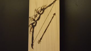 ✅Pyrography - Woodburning : How to draw-burn a Bow.