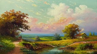 How I Paint Landscape Just By 4 Colors Oil Painting Landscape Step By Step 83 By Yasser Fayad