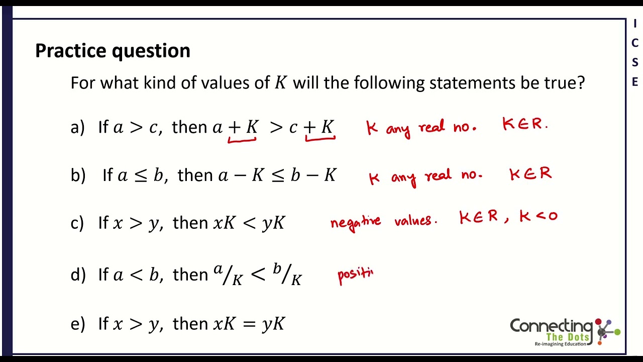ICSE Grade 10 Mathematics Eng Linear Inequations 02