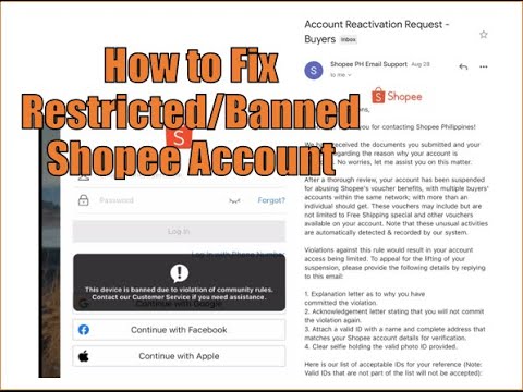 How to Fix Restricted/Banned Shopee Account 