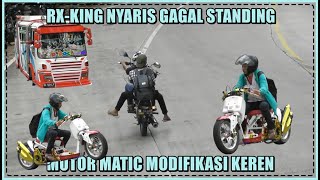 RX King Nyaris Gagal Standing, Motor Matic Modifikasi Keren Menanjak di Sitinjau Lauik