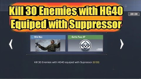 Kill 30 Enemies with HG40 equiped with Suppressor | CALL OF DUTY MOBILE