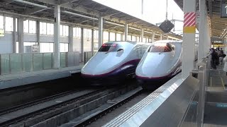 残り僅か！ 長野新幹線E2系N編成の並び 150220 上田駅 HD 720p