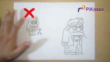 How to Draw Carl Fredricksen from UP Step by Step
