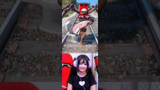 GTA V: FRANKLIN MEETS CHOO CHOO CHARLES TRAIN #shorts