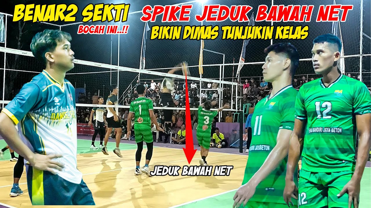 Spike Jeduk Bawah Net Sekti Wibowo Bikin Dimas Saputra & Hasim Kerepotan voli terbaru rafabinar cup