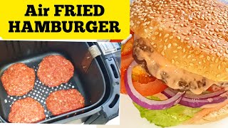 Air Fried Hamburger From Scratch.How To Make Air fryer cheeseburger Recipe.Air Fry Burger Beef Patty