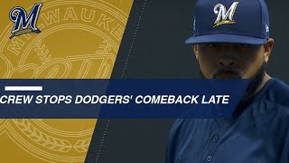 Crew stops a powerful Dodgers' comeback in the 8th