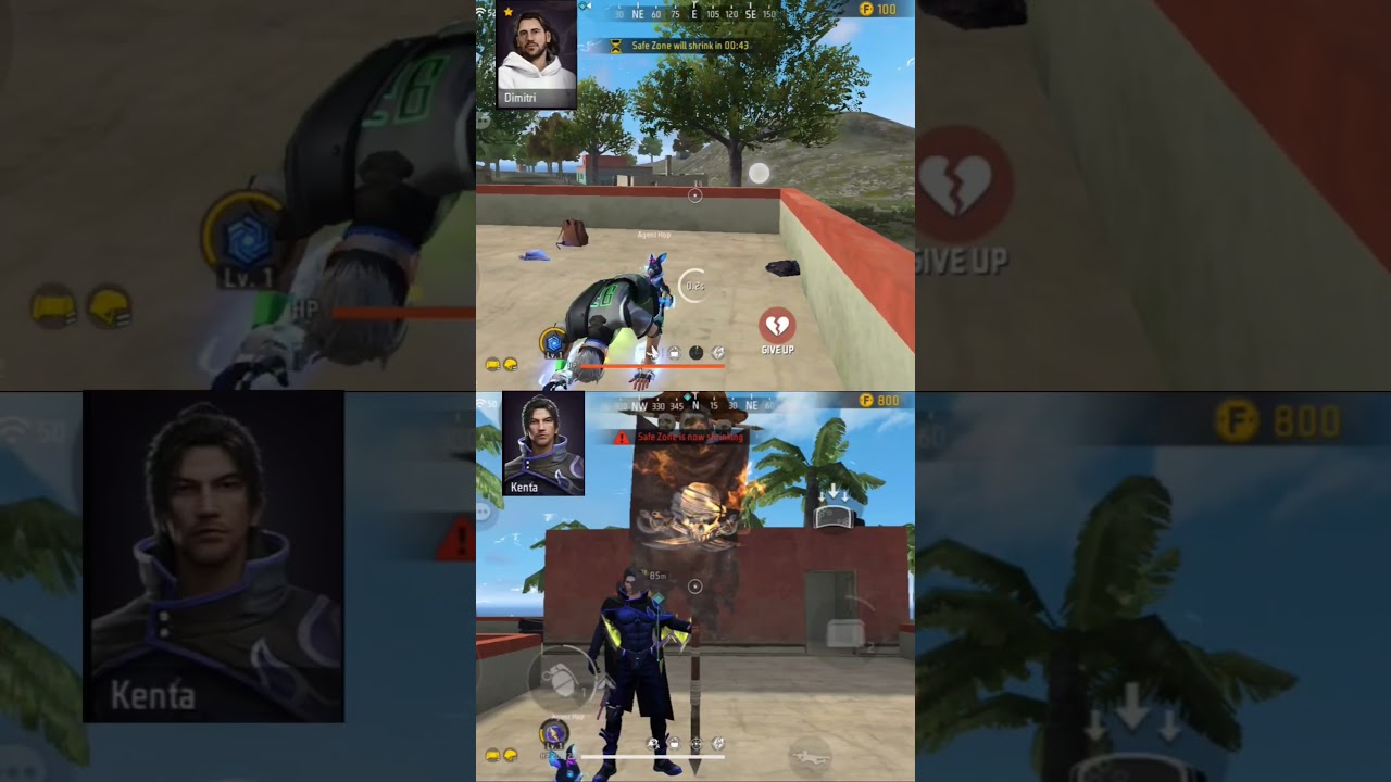 Self Revive Character Dimitri Vs Kenta Ability Test - Garena Free Fire Max