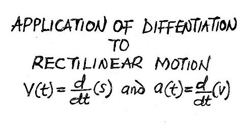 Application of Derivatives to Rectilinear Motion | Differentiation #applicationofderivatives