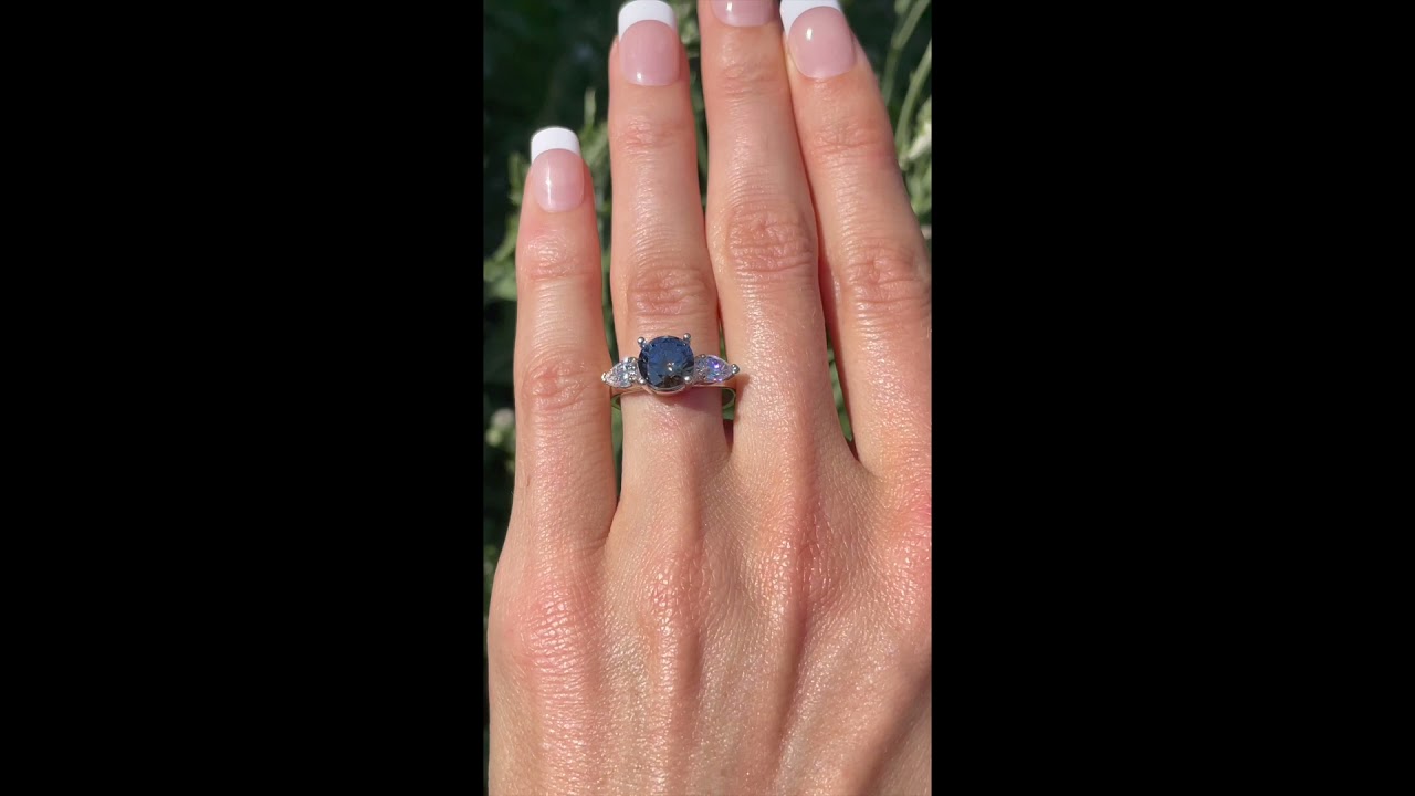 Cubic Zirconia 8mm Brown Amethyst with 6x4mm Pear Accents