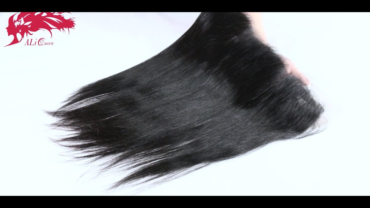 Ali Queen Hair 13*4 Straight Lace Frontal With Baby Hair Video Review -  YouTube
