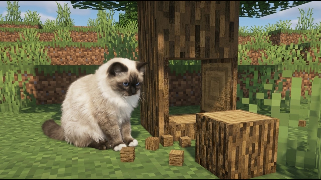 I put my REAL CAT into Minecraft! 😱