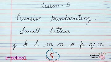 Cursive handwriting lesson 5 | Method for Small letters  | Alphabets from j to r | step by Step
