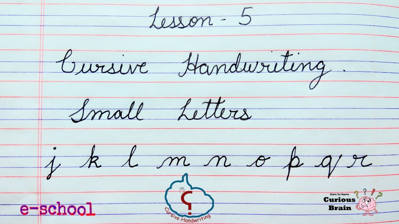 Cursive handwriting lesson 30  Method for Small letters  Alphabets from j  to r  step by Step